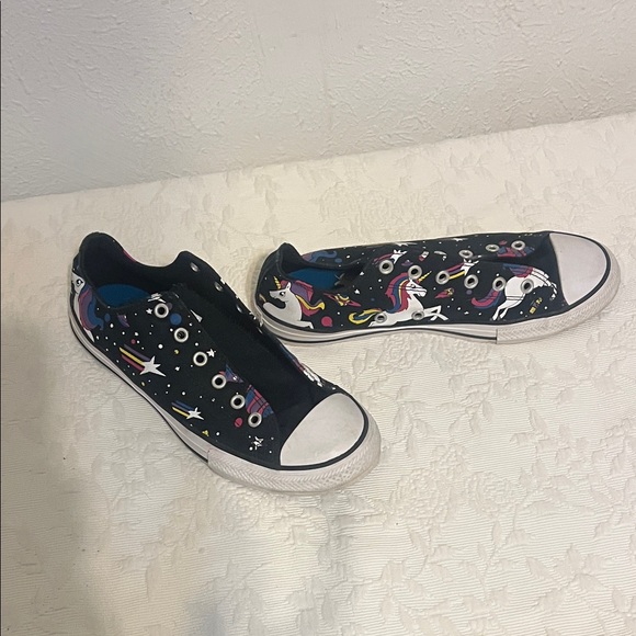 Converse Kids' Black Sneakers with Unicorn Design - Picture 1 of 6